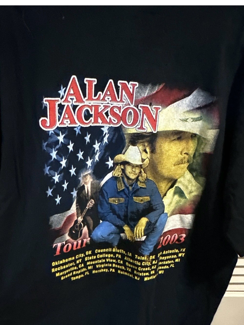 Fruit of the Loom Black Alan Jackson Concert Graphic Tee 2003 - Picture 4 of 4